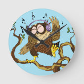 ミュージックフクロウ ラウンド壁時計 (正面)