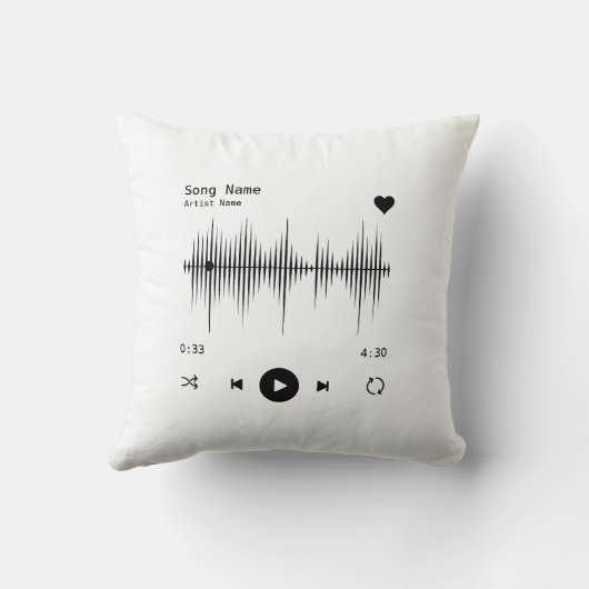 ミュージックプレーヤーアーティストとソングホワパーソナライズされたイト クッション (裏面)