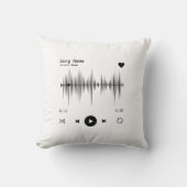 ミュージックプレーヤーアーティストとソングホワパーソナライズされたイト クッション (正面)