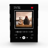 ミュージックプレーヤーアーティストと曲のパーソナライズされた写真 フォトブロック (正面)