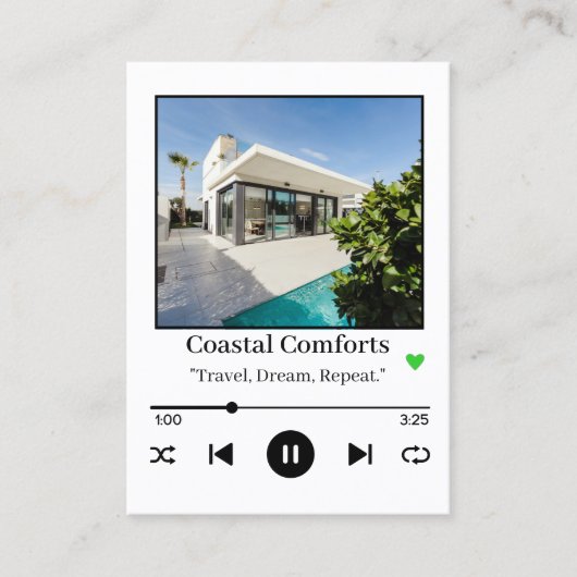 ミュージックプレーヤーバケーションレンタルアパートメント 名刺 (正面)