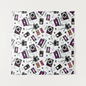 ミュージックプレーヤー,テープレコーダー,ビデオテープ,ムービーカメラ, タペストリー (正面(横))