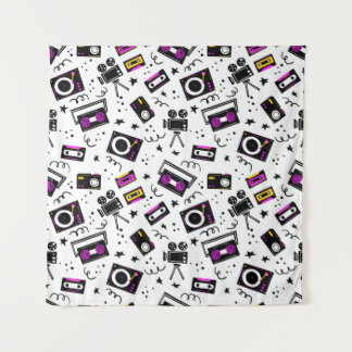 ミュージックプレーヤー，テープレコーダー，ビデオテープ，ムービーカメラ， タペストリー