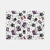 ミュージックプレーヤー，テープレコーダー，ビデオテープ，ムービーカメラ， フリースブランケット (正面(横))