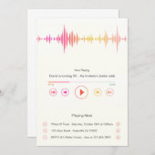 ミュージックプレーヤ誕生日招待状 招待状 (正面/裏面)