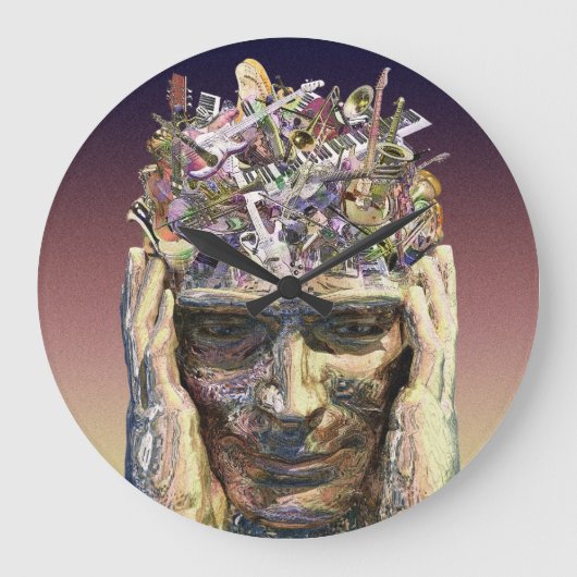 ミュージックヘッドクロック ラージ壁時計 (正面)