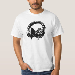 ミュージックヘッドフォンDJ誕生日パーティー Tシャツ