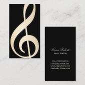 ミュージックボーカルモダン先生ブラック&金ゴールドミュージカル 名刺 (正面/裏面)
