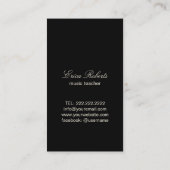 ミュージックボーカルモダン先生ブラック&金ゴールドミュージカル 名刺 (裏面)