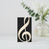 ミュージックボーカルモダン先生ブラック&金ゴールドミュージカル 名刺 (スタンド正面)