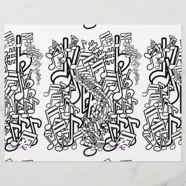 ミュージックミュージックキッズカラーリングシートランチョンマット (正面)