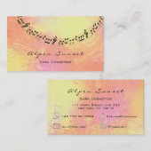 ミュージックメイクアップラッシュピーチバラ金ゴールドメタリックサンセット 名刺 (正面/裏面)