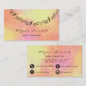 ミュージックメイクアップラッシュピーチバラ金ゴールドメタリックソーシャル 名刺 (正面/裏面)