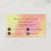 ミュージックメイクアップラッシュピーチバラ金ゴールドメタリックソーシャル 名刺 (裏面)