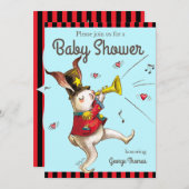 ミュージックメーカー!ウサギの招待カード 招待状 (正面/裏面)