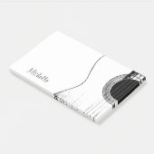 ミュージックモノグラムブラック&ホワイトギター ポストイット (アングル)