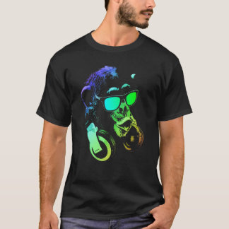 ミュージックモンキーとクールアニマルDJ Tシャツ