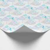 ミュージックラインソフトブルーラッピング紙 ラッピングペーパー (角)