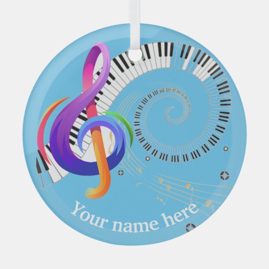 ミュージックライン ガラスオーナメント (正面)