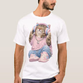 ミュージックラバーの猫Tシャツ Tシャツ (正面)