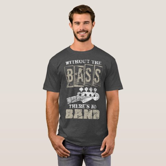 ミュージックラバーギフトアイディアベースプレイヤーバスギター Tシャツ (正面フル)