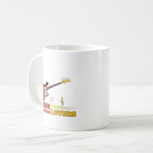 ミュージックラバーズバスワードアートデザインコーヒーマグ コーヒーマグカップ (正面左)