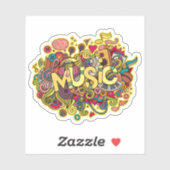 ミュージックラバーズビニールカラフル芸術的- Graffiti シール (シート)