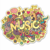 ミュージックラバーズビニールカラフル芸術的- Graffiti シール (正面)