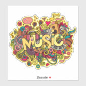 ミュージックラバーズビニールカラフル芸術的- Graffiti シール (シート)