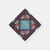 ミュージックラバードードルズテーマバースデーパーティーティール(緑がかった色) スタンダードカクテルナプキン (角)