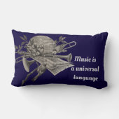 ミュージックラバーヴィンテージエッチングバンド楽器 ランバークッション (裏面)