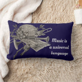 ミュージックラバーヴィンテージエッチングバンド楽器 ランバークッション (ブランケット)