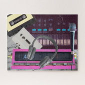 ミュージックラバーヴィンテージシンセ無線マイクテープ ジグソーパズル (横)