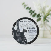 ミュージックラバー オールインワン フォトQR ロック ウェディング 招待状 (スタンド正面)