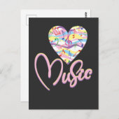 ミュージックラブハートトレブルクレフ、 音符記号ミュージカル楽器 ポストカード (正面/裏面)