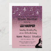 ミュージックリサイタルエレガントノート紙吹雪招待状 招待状 (正面/裏面)