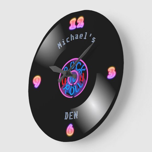 ミュージックレコードウォークロックパーソナライズされたネオンビニルLP ラージ壁時計 (傾斜)