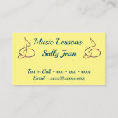 ミュージックレッスンギターピアノヴァイオリンミュージシャン 名刺 (裏面)