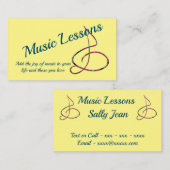 ミュージックレッスンギターピアノヴァイオリンミュージシャン 名刺 (正面/裏面)
