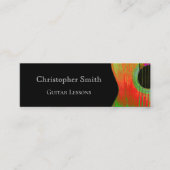 ミュージックレッスンレッドブラックギタービジネスカード スキニー名刺 (正面)