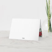 ミュージックレッドホワイトポインセティアスタークリスマス シーズンカード (裏面)