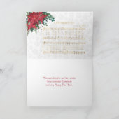 ミュージックレッドポインセティアスター賛美歌クリスマス シーズンカード (内部)