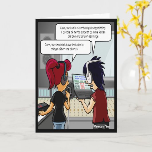 ミュージックロイヤルティおもしろい誕生日カード カード (黄色い花)