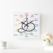 ミュージックロックNロールミュージシャンギフトCricketDiane スクエア壁時計 (ホーム)