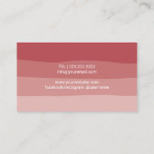 ミュージック先生コーラルレッドストライプピアノ鍵ミュージカル 名刺 (裏面)