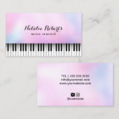 ミュージック先生ピアノ鍵ドリエレガントームピングラデーションク 名刺 (正面/裏面)