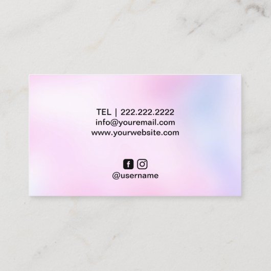 ミュージック先生ピアノ鍵ドリエレガントームピングラデーションク 名刺 (裏面)