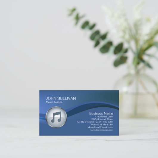 ミュージック先生レッスンミュージックノートアイコン 名刺 (スタンド正面)