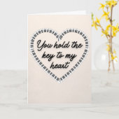 ミュージック恋人鍵へ私のハートバレンタインデー カード (黄色い花)