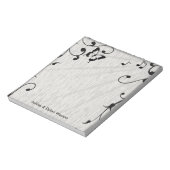 ミュージック葉バタフライズグレイ&ブラックウッド結婚ズ ノートパッド (回転)